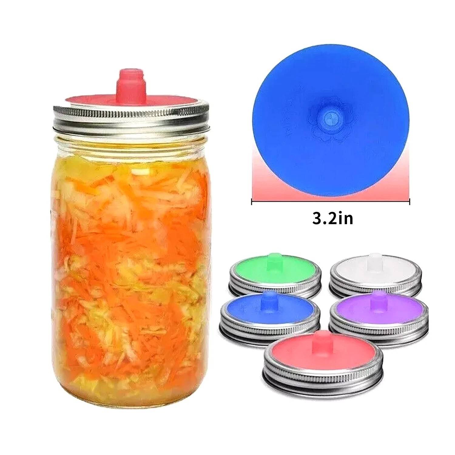 Fermentation Crock - 5PCS Silicone Fermenting Lid Waterless Airlock