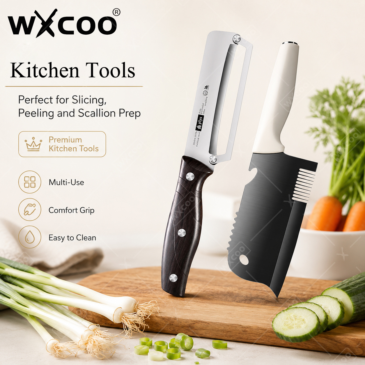 Home Cooking Help - WXCOO Stainless Steel Scallion Cutter Peeler